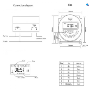 L701 Microcomputer AC 240 V LCD Digital Display Programmable Electronic Timer Switch